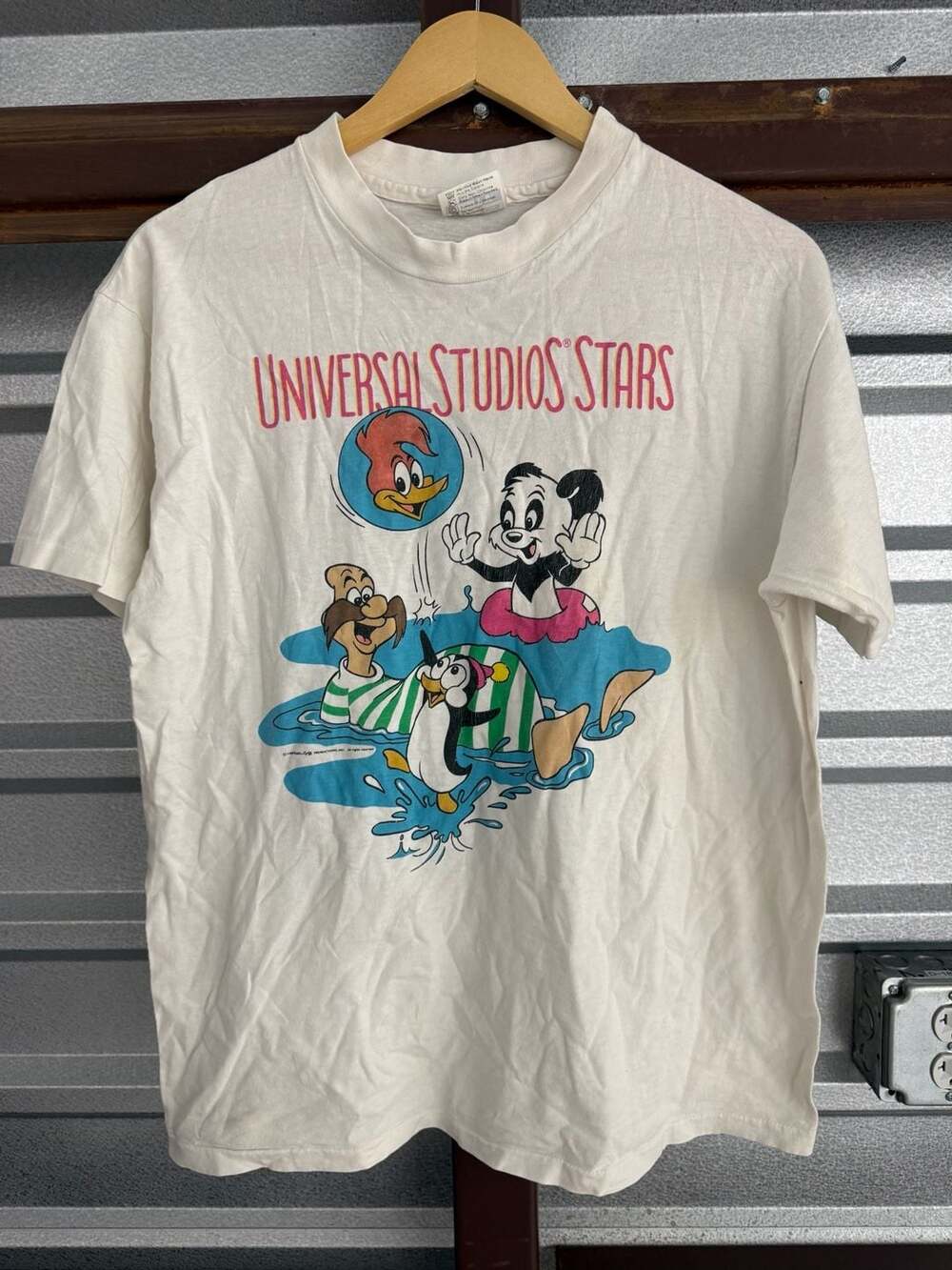 Vintage 1989 Universal Studios Stars Woody Woodpecker T-Shirt Hanes Beefy-T Size